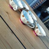 Set of five vintage pearly cups