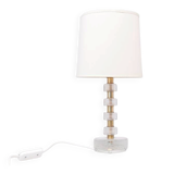 Orrefors crystal and brass table lamp for Vitrika