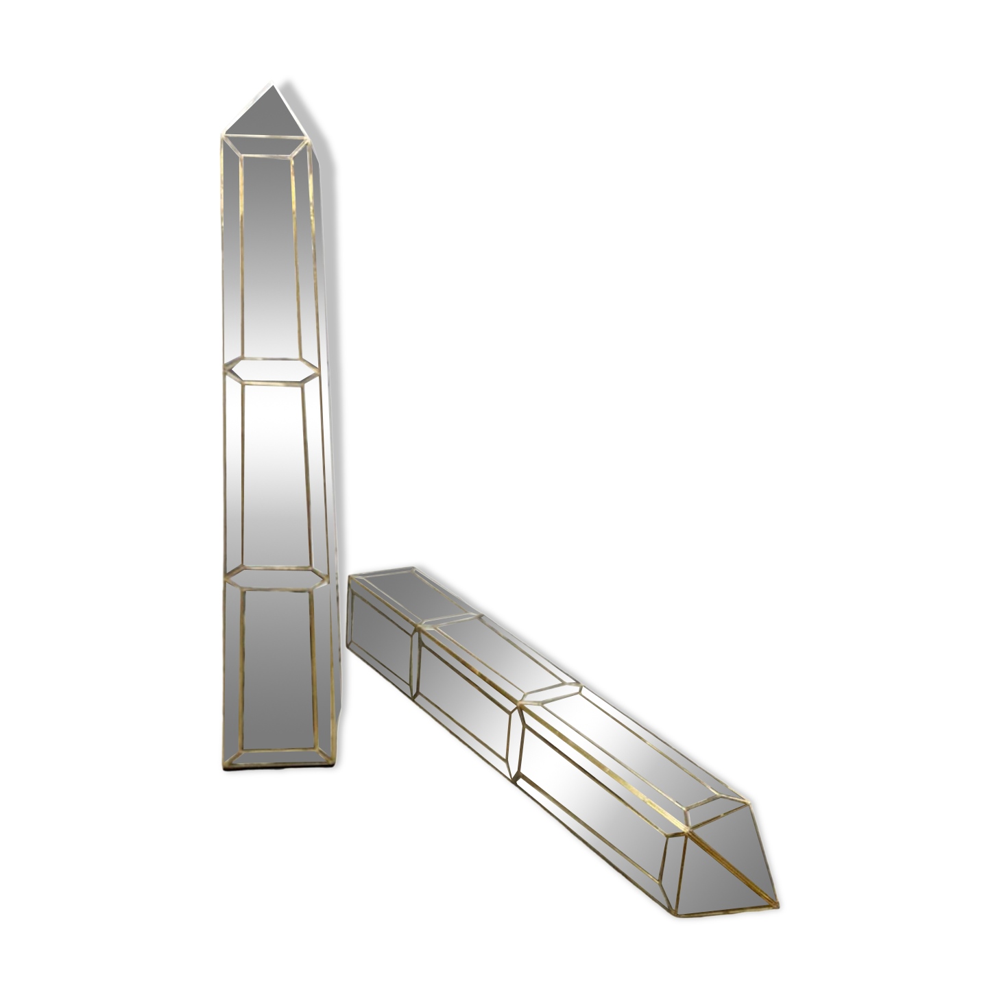 Miroirs en verre Obélisque Sculpture Olivier de Schrijver
