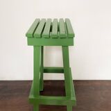 Wooden slatted stool