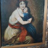 Peinture Antique Portrait De Famille XIX Siècle " Lebrun "