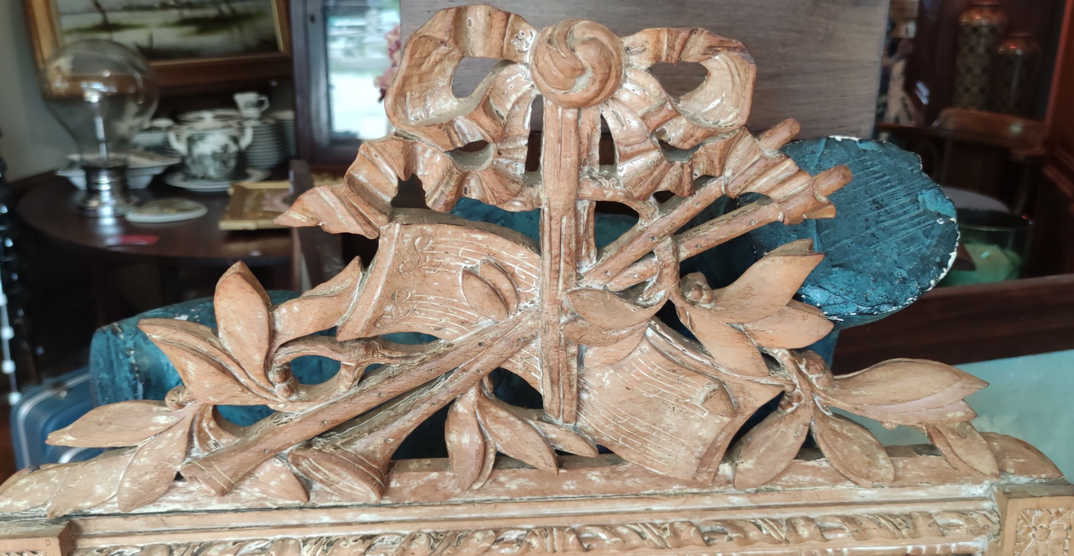 Old mirror wood decoration knot partition