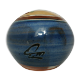 Glazed terracotta ball signed Otto Lindner