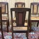 Series of 6 Art Deco chairs in mahogany and leather from the 1930s