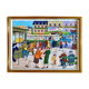 Educational poster elocution Rossignol vintage 60s - at the bus stop and the garden