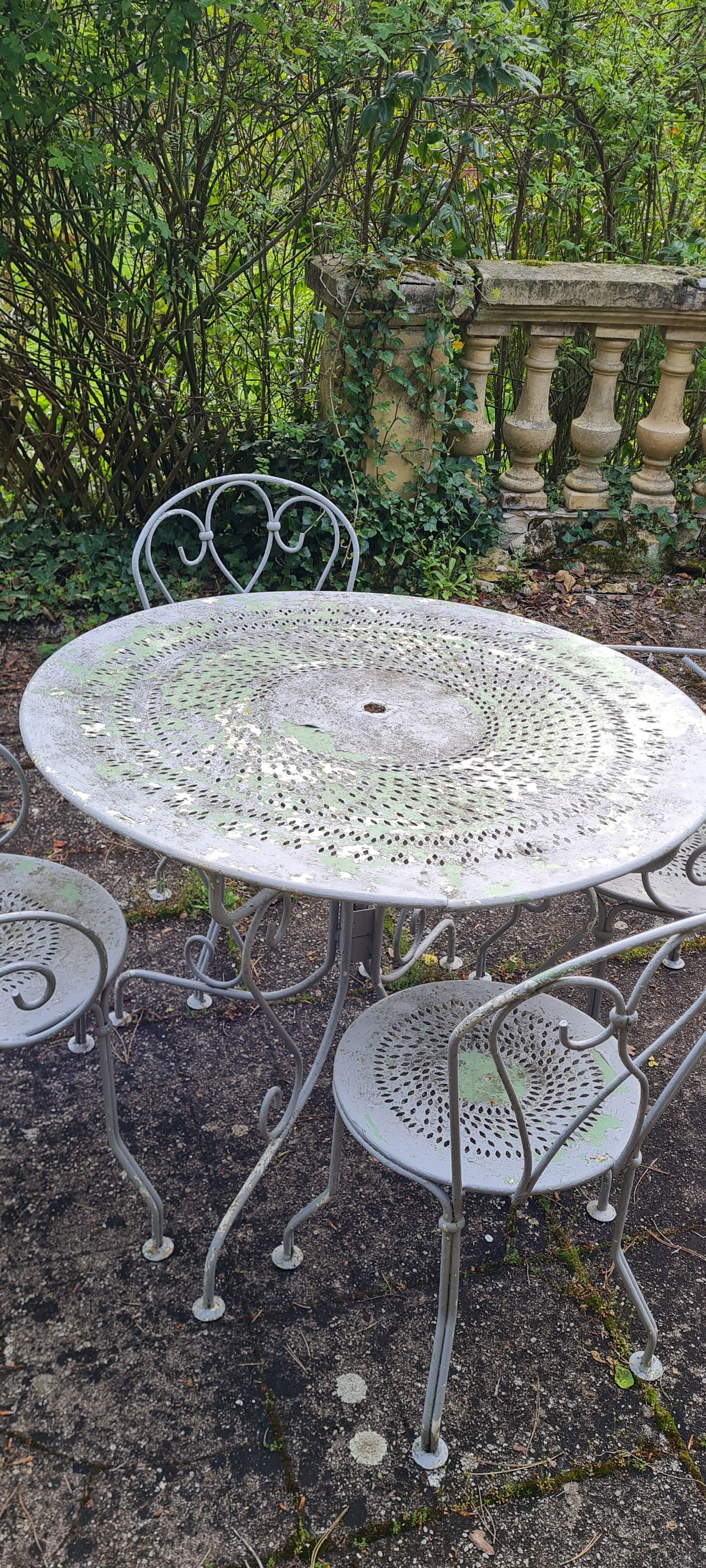 Wrought iron garden furniture