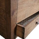 Ancienne Maie Ou Coffre En Bois Naturel Avec Un Tiroir