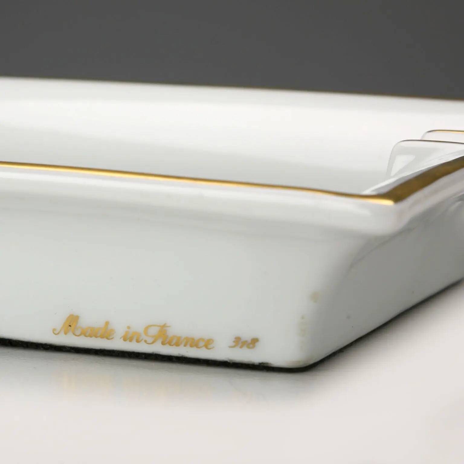 Vintage Hermès Paris ashtray in porcelain, France, 1980s.