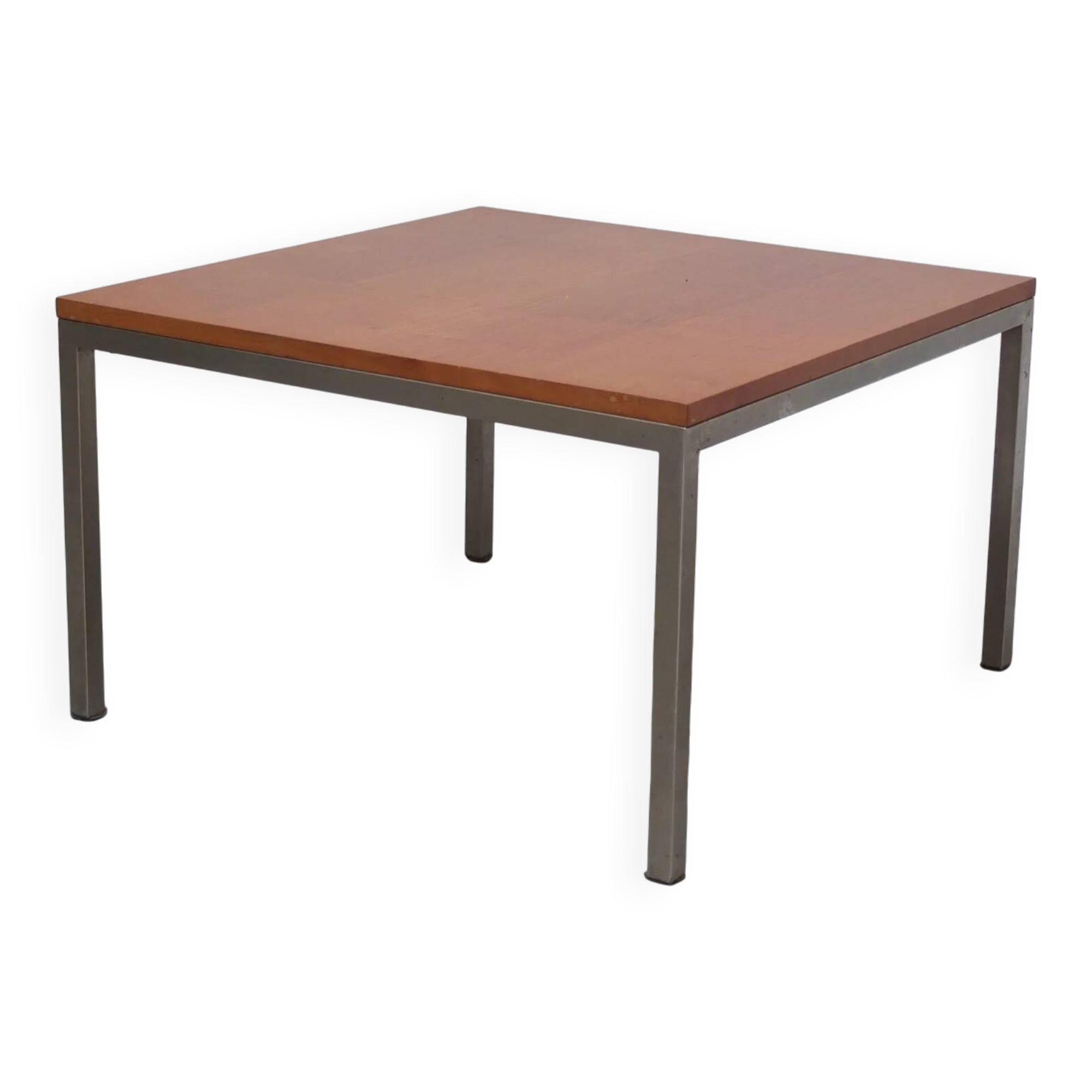 Modernist cherry wood & metal coffee table by Jules Mijs, 1959