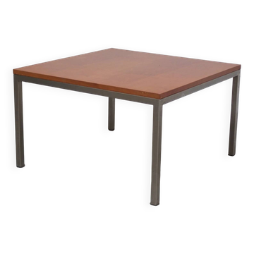 Modernist cherry wood & metal coffee table by Jules Mijs, 1959