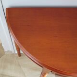 Set of 2 half-moon console tables with drawer - cherry wood - Louis Philippe style