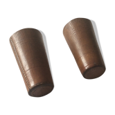 Pair of old brown leather dice cups