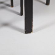 Lot de 6 chaises de salle à manger en bois et cuir noir