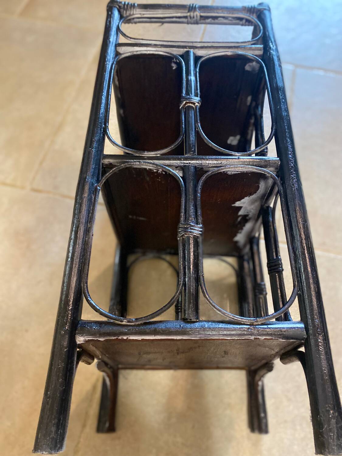 Étagère vintage en rotin