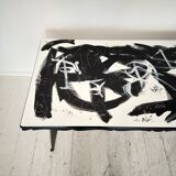 Abstract Painted Dining Table in Black and White, 1953