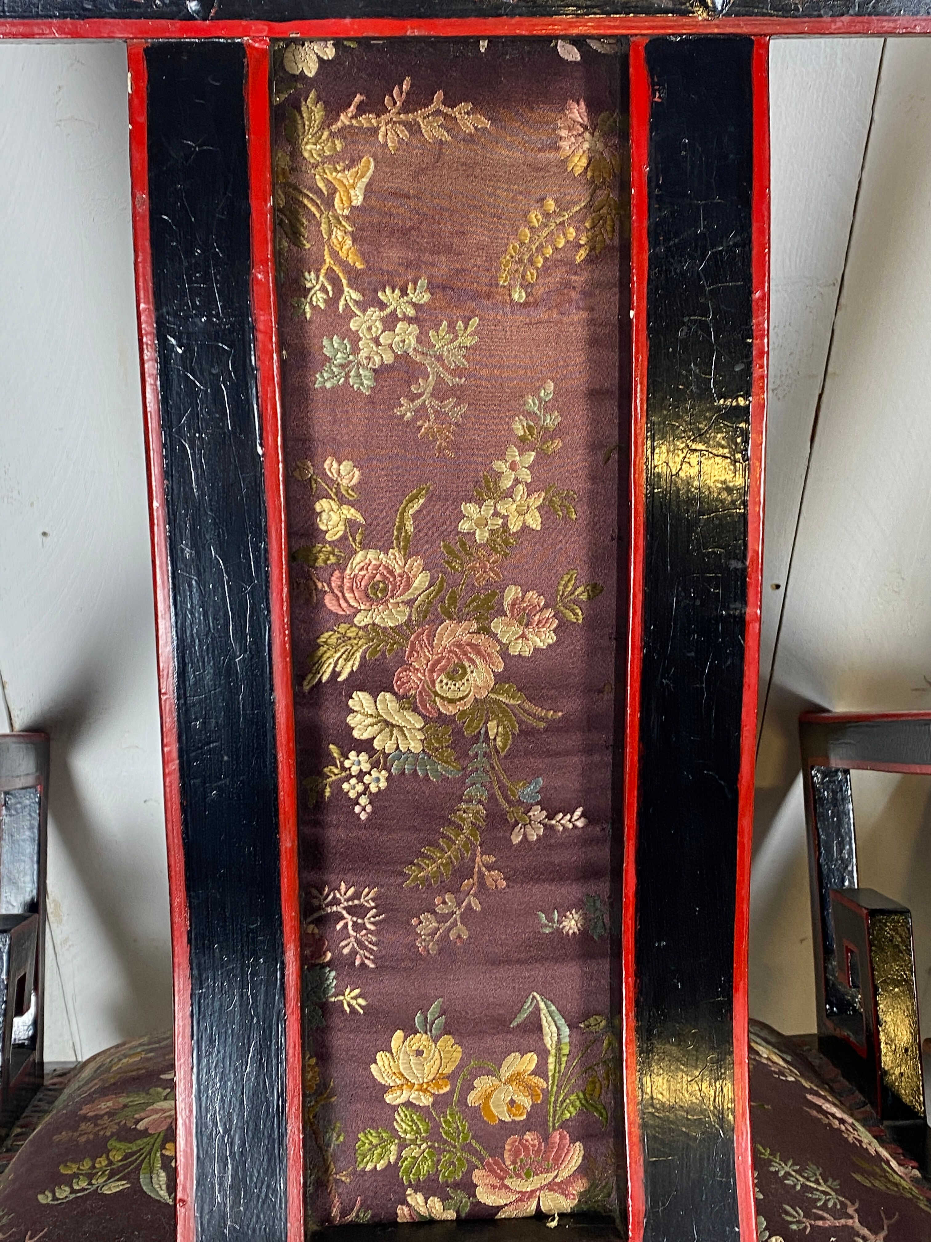 Fauteuils chinois broderie de soie