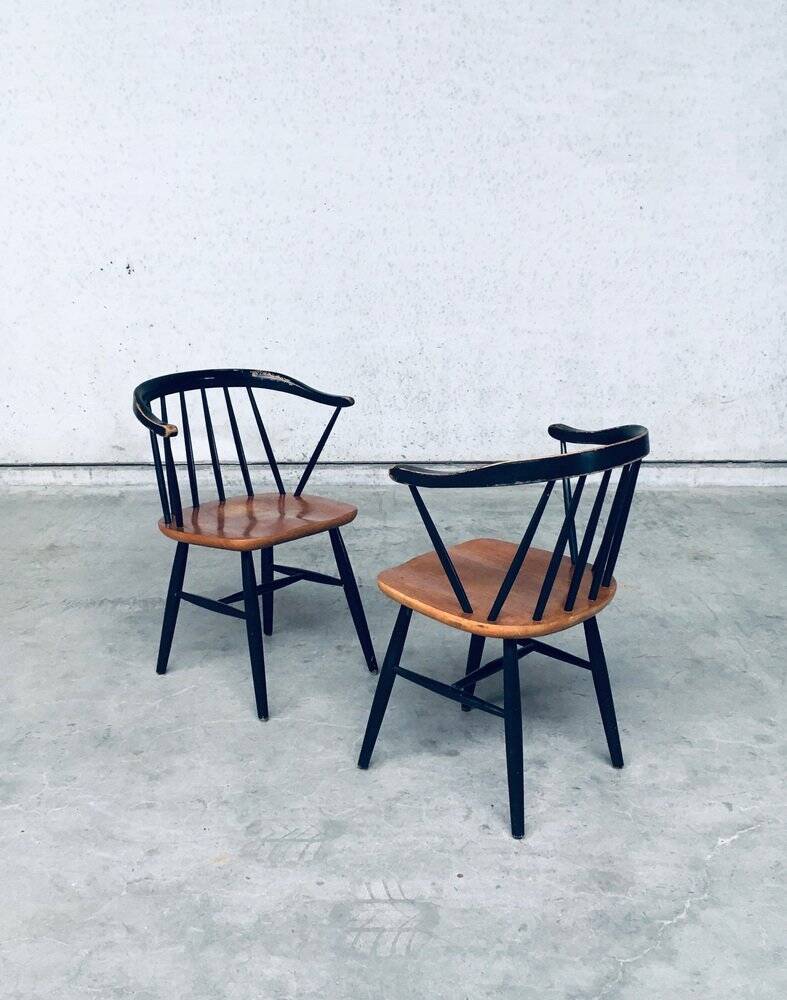 Set of Mid-Century Modern Fanett Armchairs, Denmark, 1950s