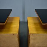 1942s set of bedside tables by Jindrich Halabala, Czechoslovakia