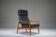 Mid-Century Modern FD 164 Armchair in Teak and Black Leather by Arne Vodder