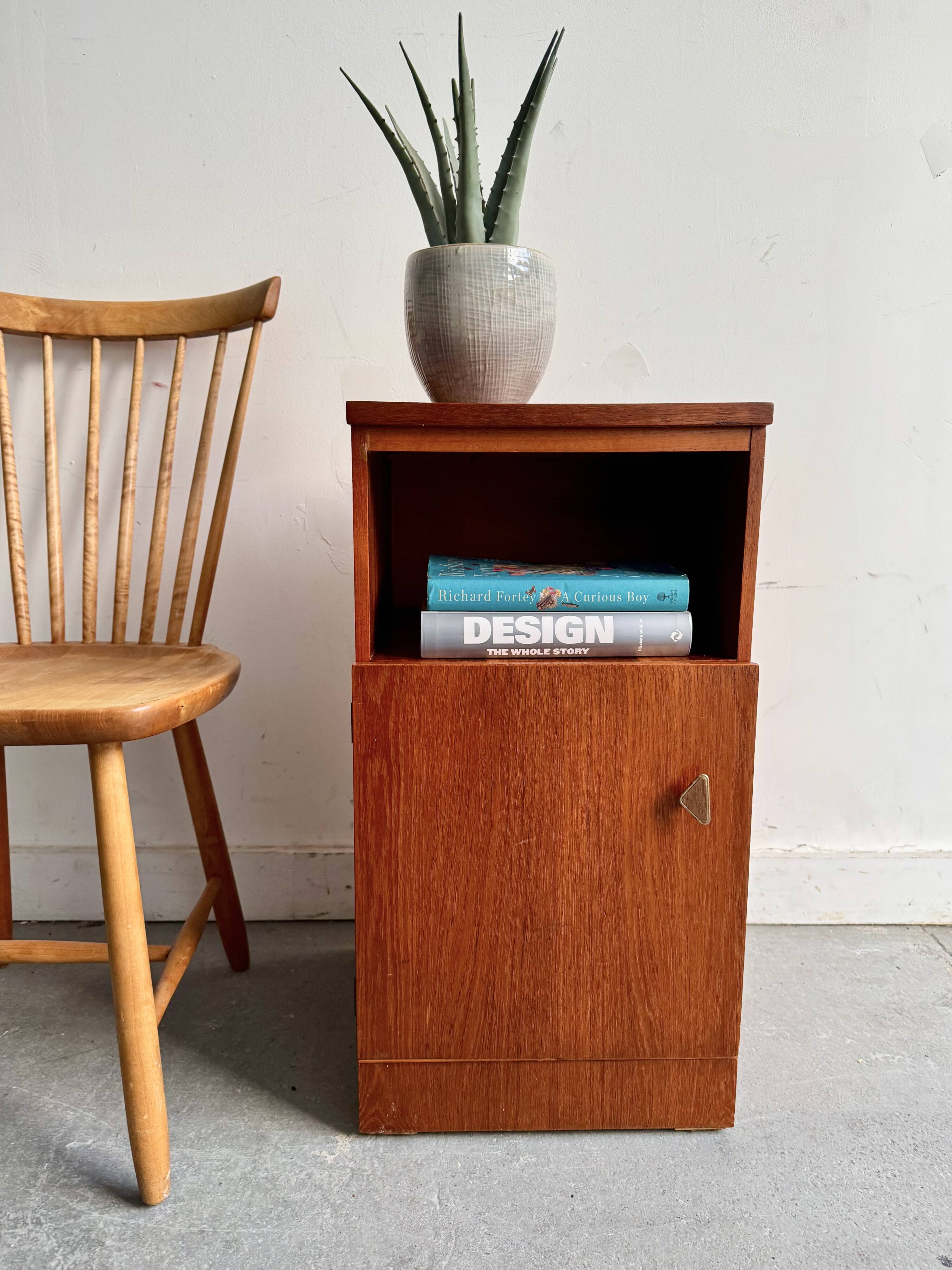 Vintage Bedside Table with Cabinet