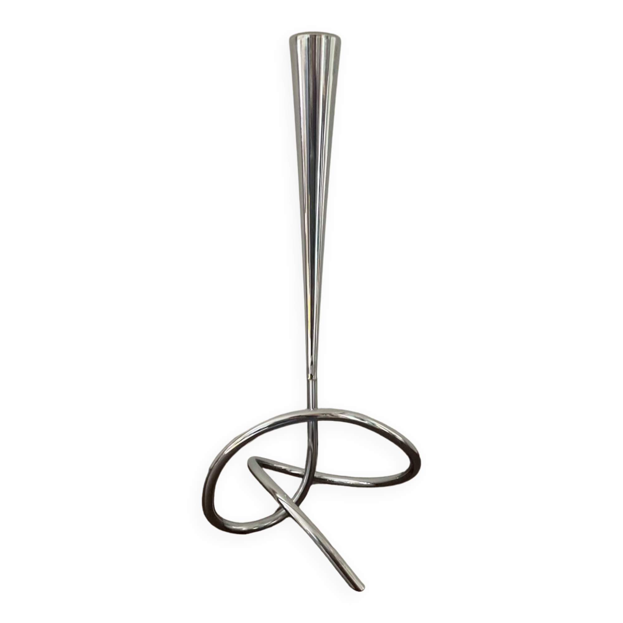 Designer soliflore vase in twisted stainless steel