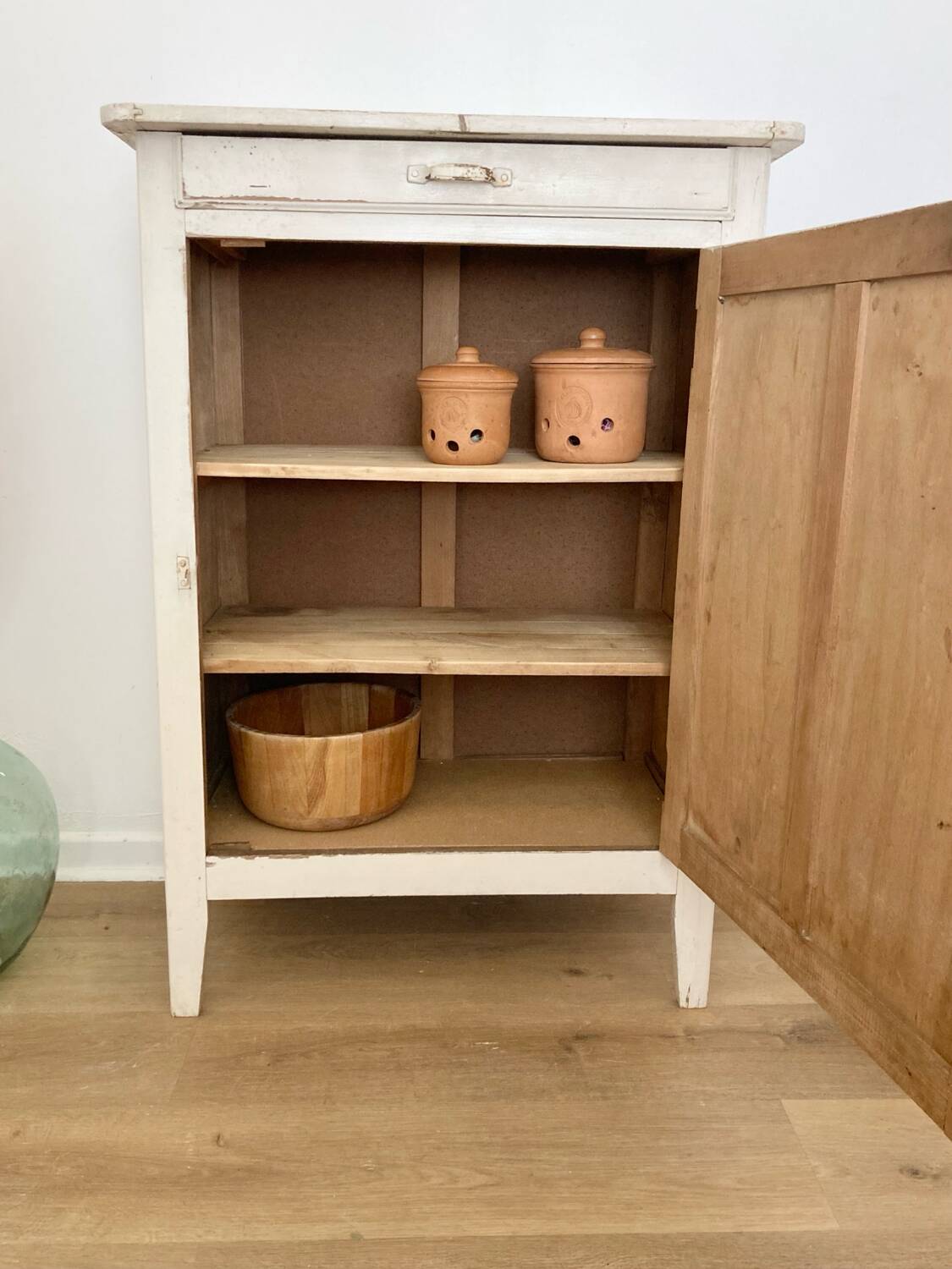 Antique patinated jam cupboard