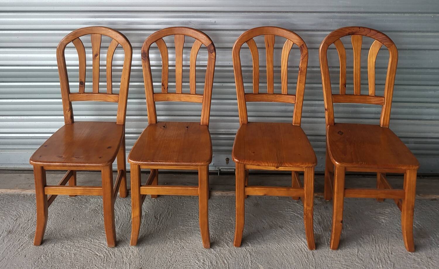 Set of 4 vintage solid wood chairs