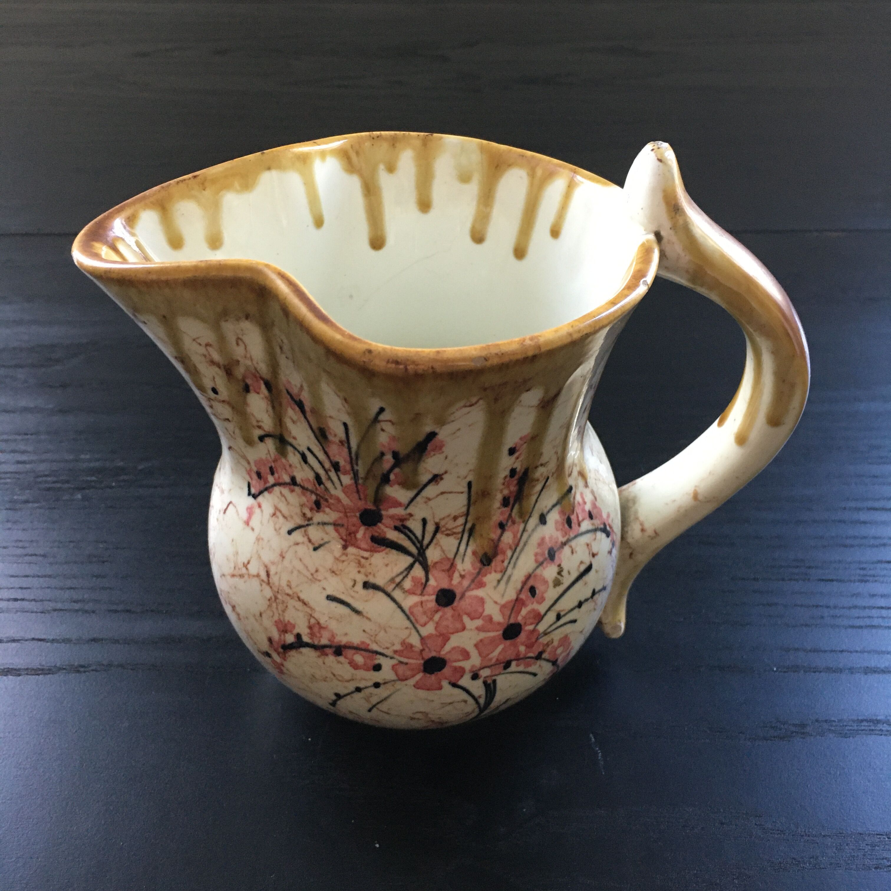 English pink flowered pitcher