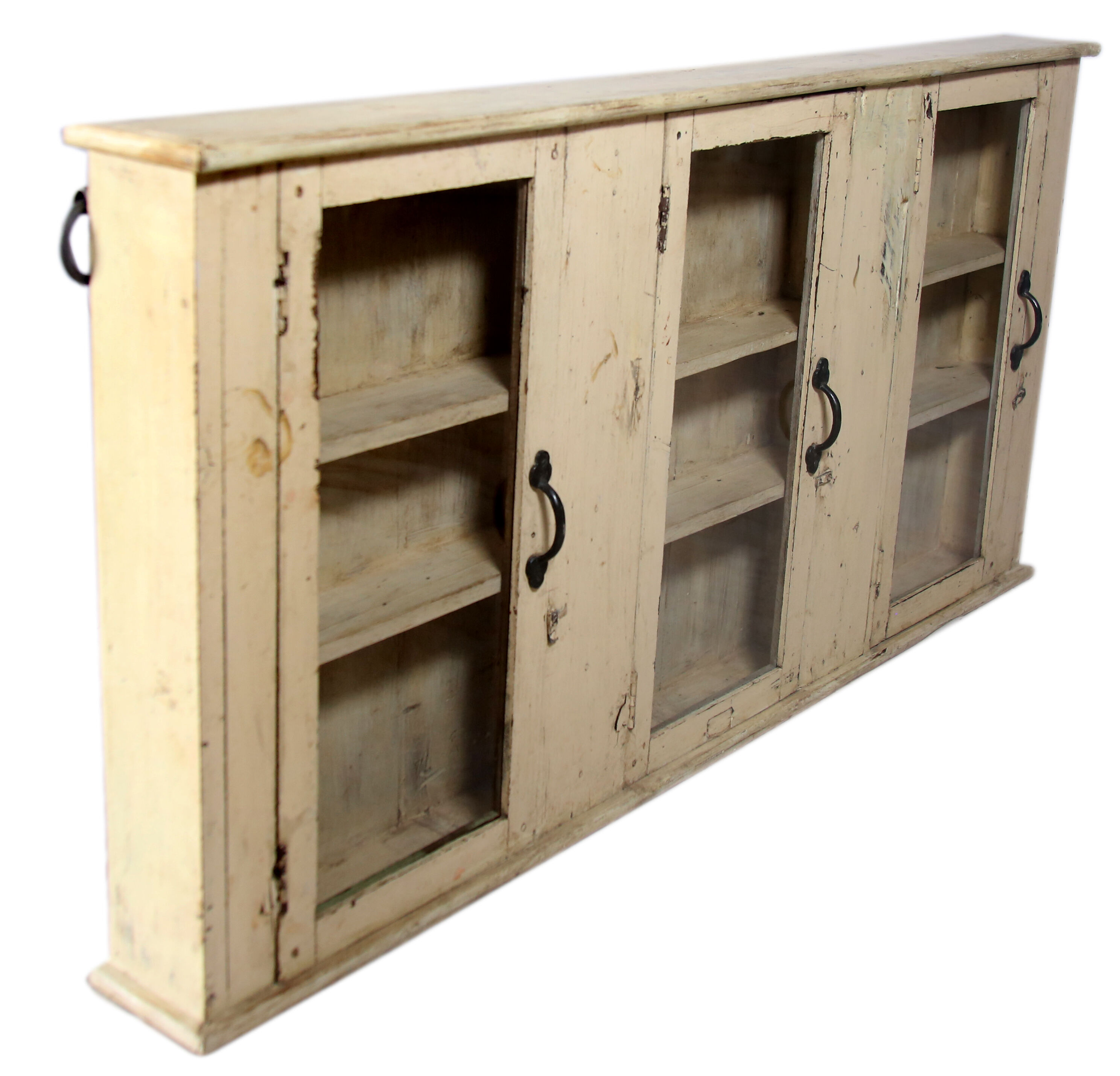 Burmese teak wall display case