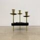 Mid century candle holder brass and lucite , 1970s