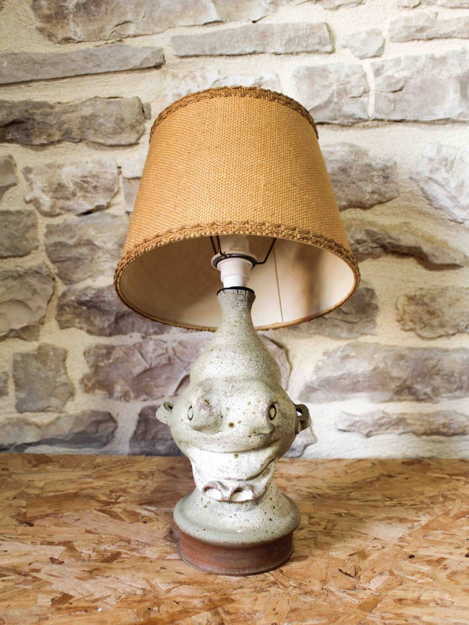 Stoneware lamp by Jean-Claude Séguin - Stoneware from Puisaye