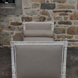 Daybed - Louis XVI style bench, reupholstered in linen