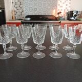 Set of 10 crystal aperitif glasses