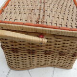 Vintage sewing box wicker bamboo 1950