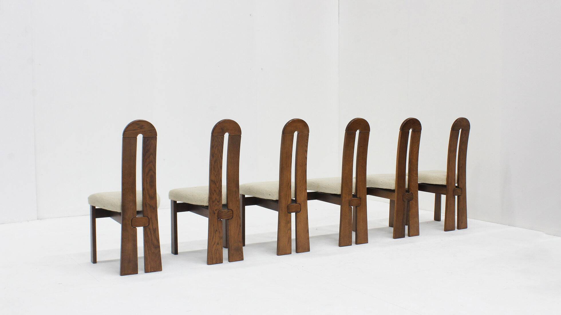 Vintage brutalist dining chairs, set of 6