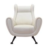 Fauteuil blanc, design italien, années 80, production : Italie