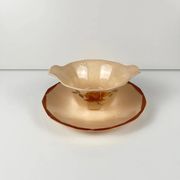 Saucière Digoin - Sarreguemines, motif rose, première moitié du XXe siècle