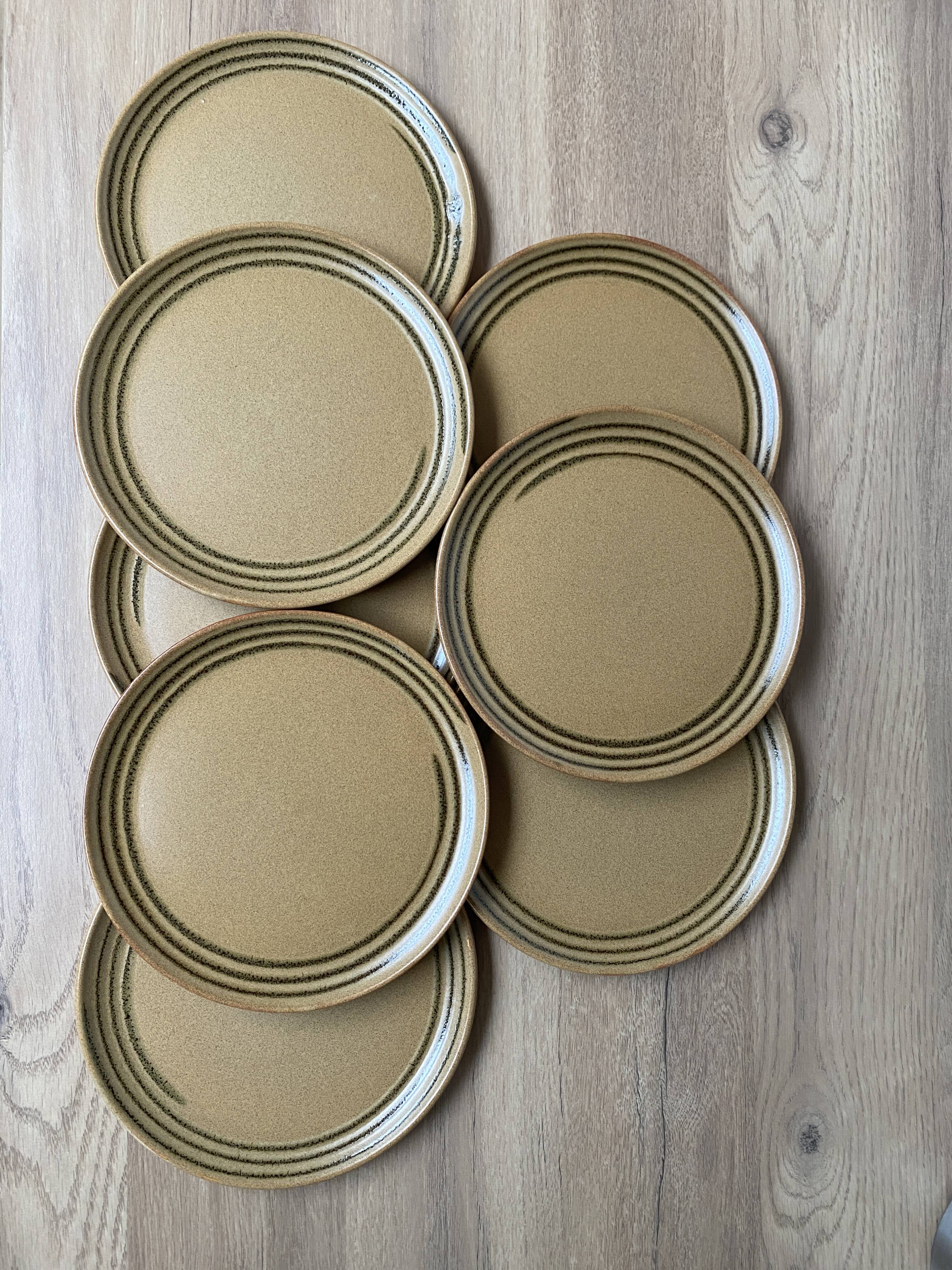 Set de 8 assiettes à dessert en grès Sarreguemines