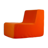 Armchair "space age" foam and orange jersey. Circa 1970