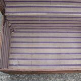 Old wooden trunk covered leather travel chest