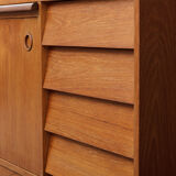 Small Danish teak sideboard with a pull out tray