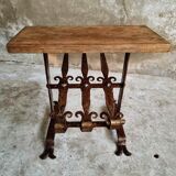 Antique shoe rack side table bench
