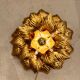 Large gold leaf flower applique
