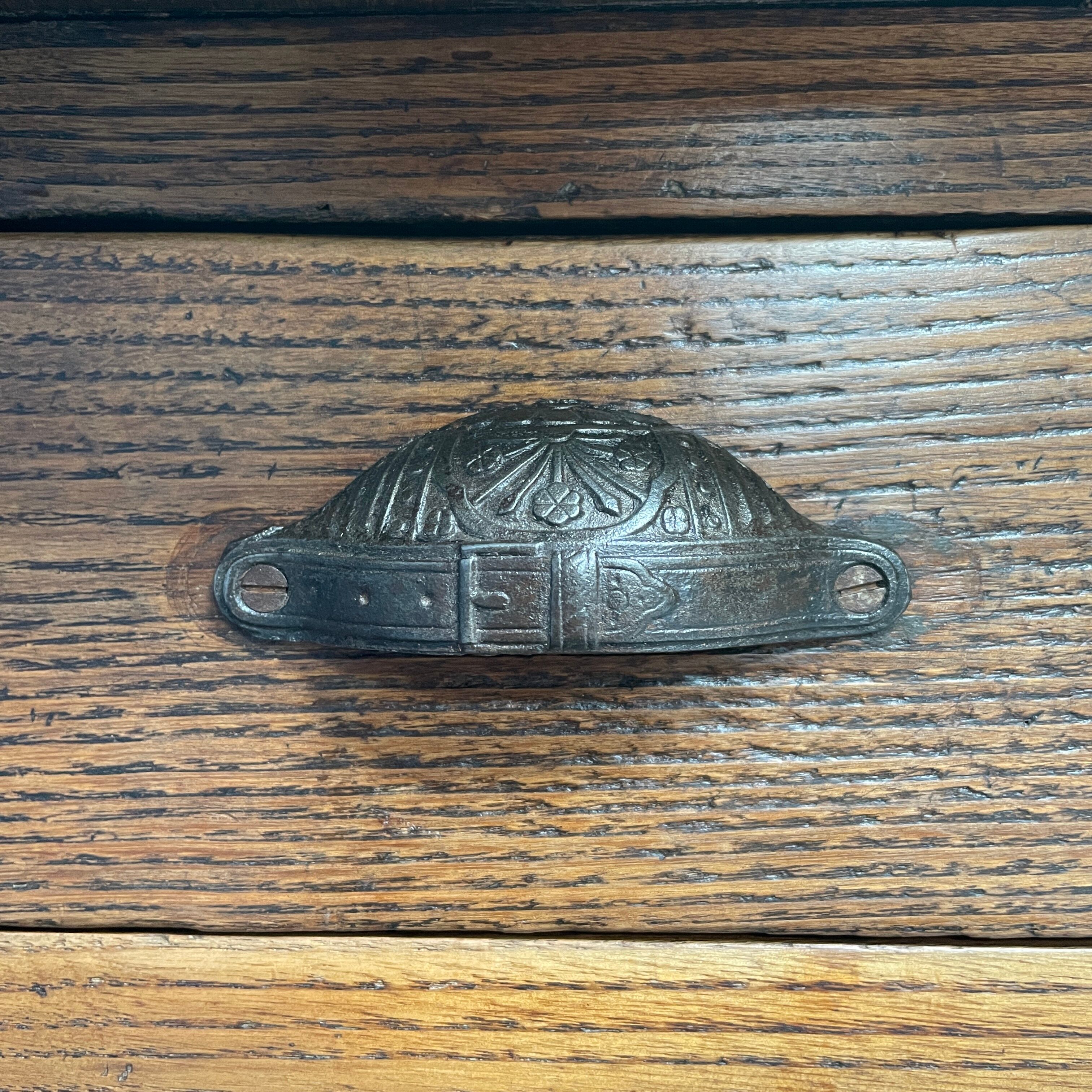 Large oak farmhouse table from France, early 1900s