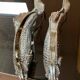 Pair of vintage fish mail holders in silver metal