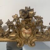 Miroir de style Louis XV en bois et stuc doré XIX siècle
