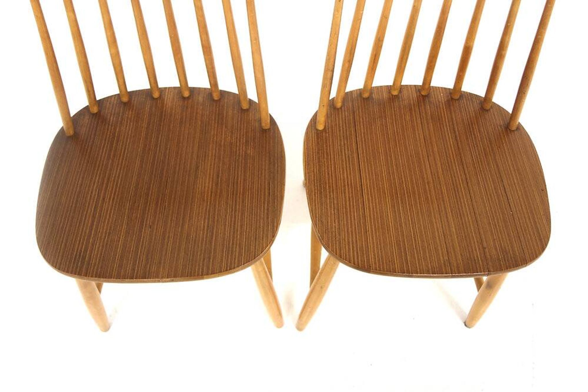 Set of 2 Scandinavian "Pinnstol" chairs in teak, NESTO, Sweden, 1960.