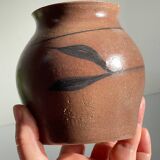 Vase artisanal signed stoneware vintage