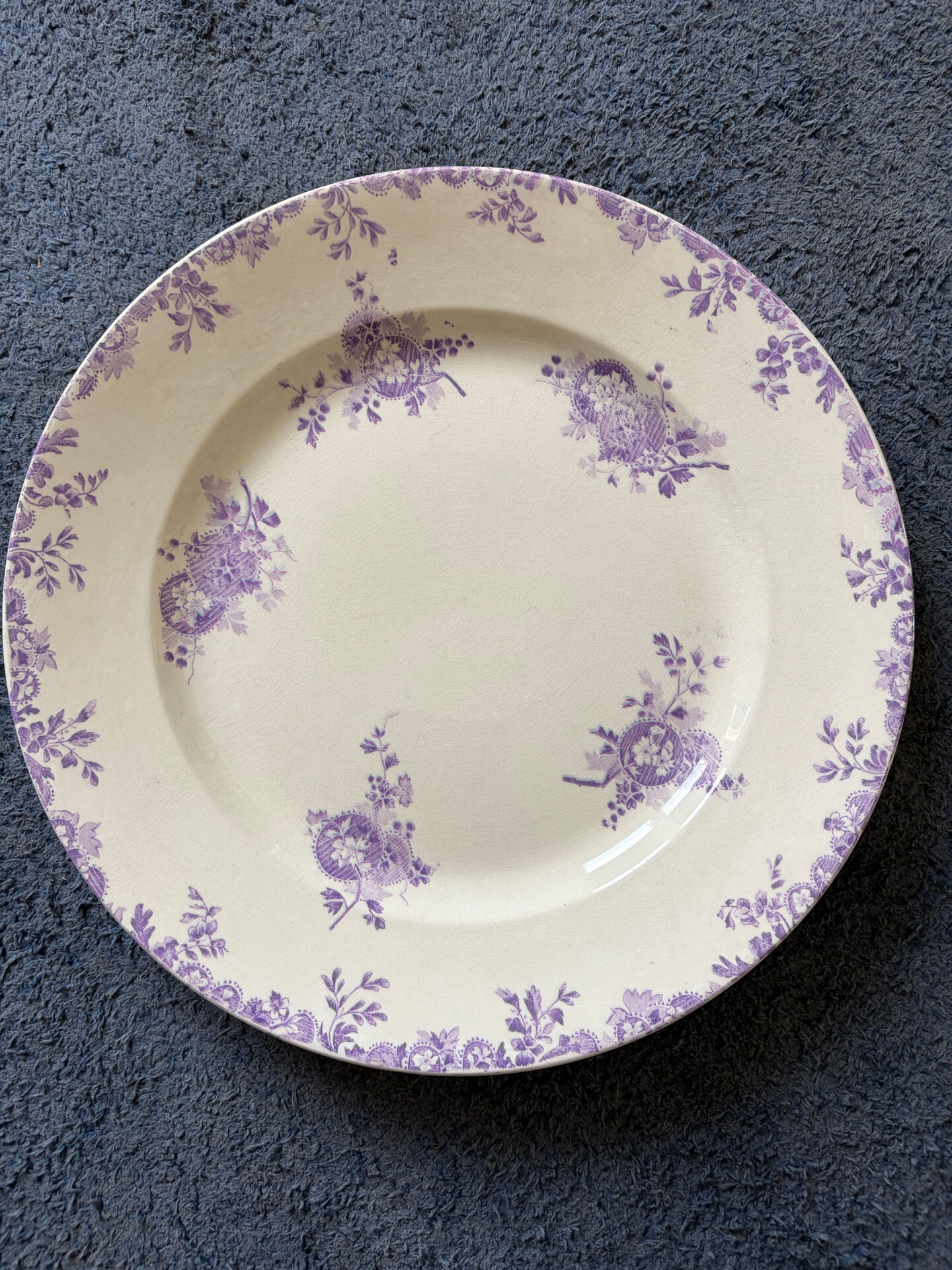 Large round plate from Longwy ironstone