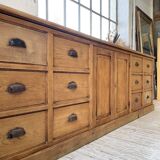 XXL solid oak counter sideboard